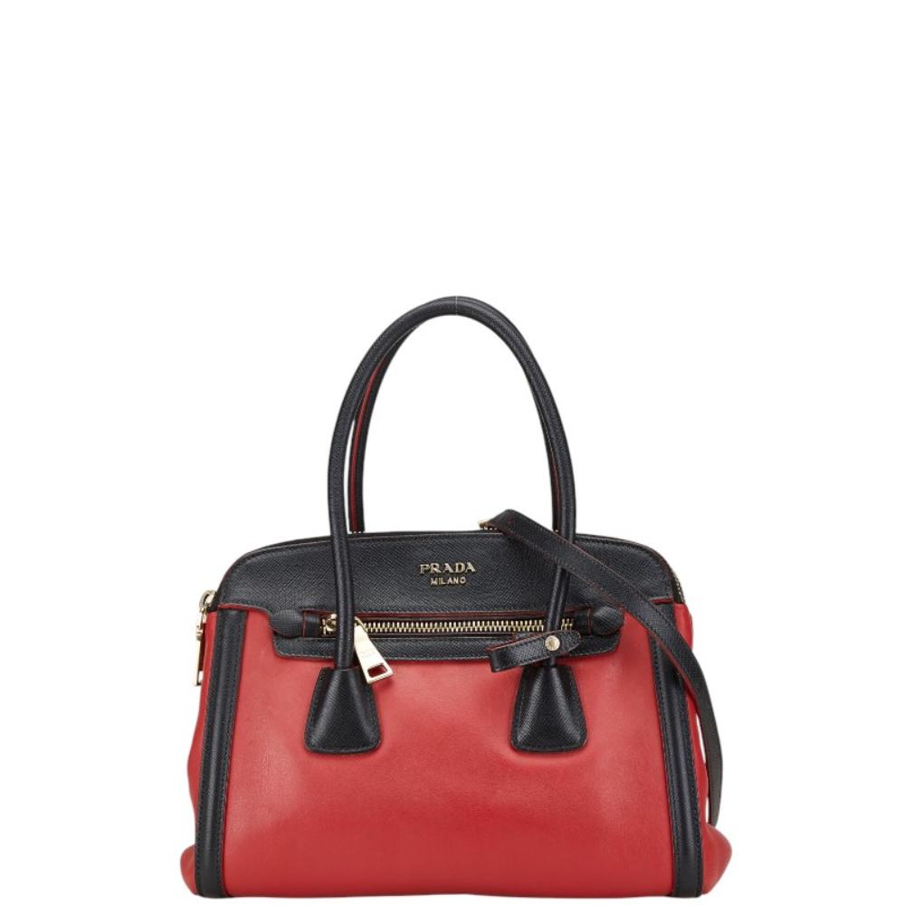 Red Leather Prada Handbag