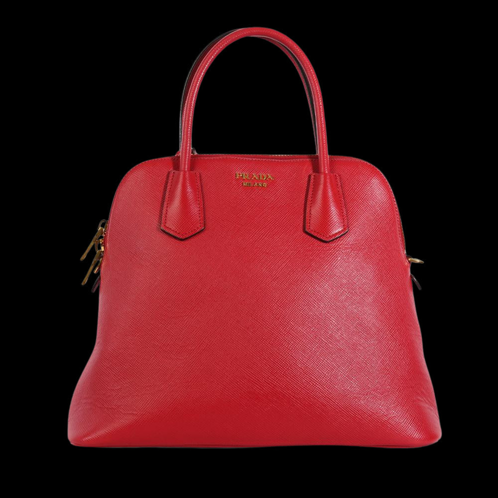 Red Leather Prada Handbag