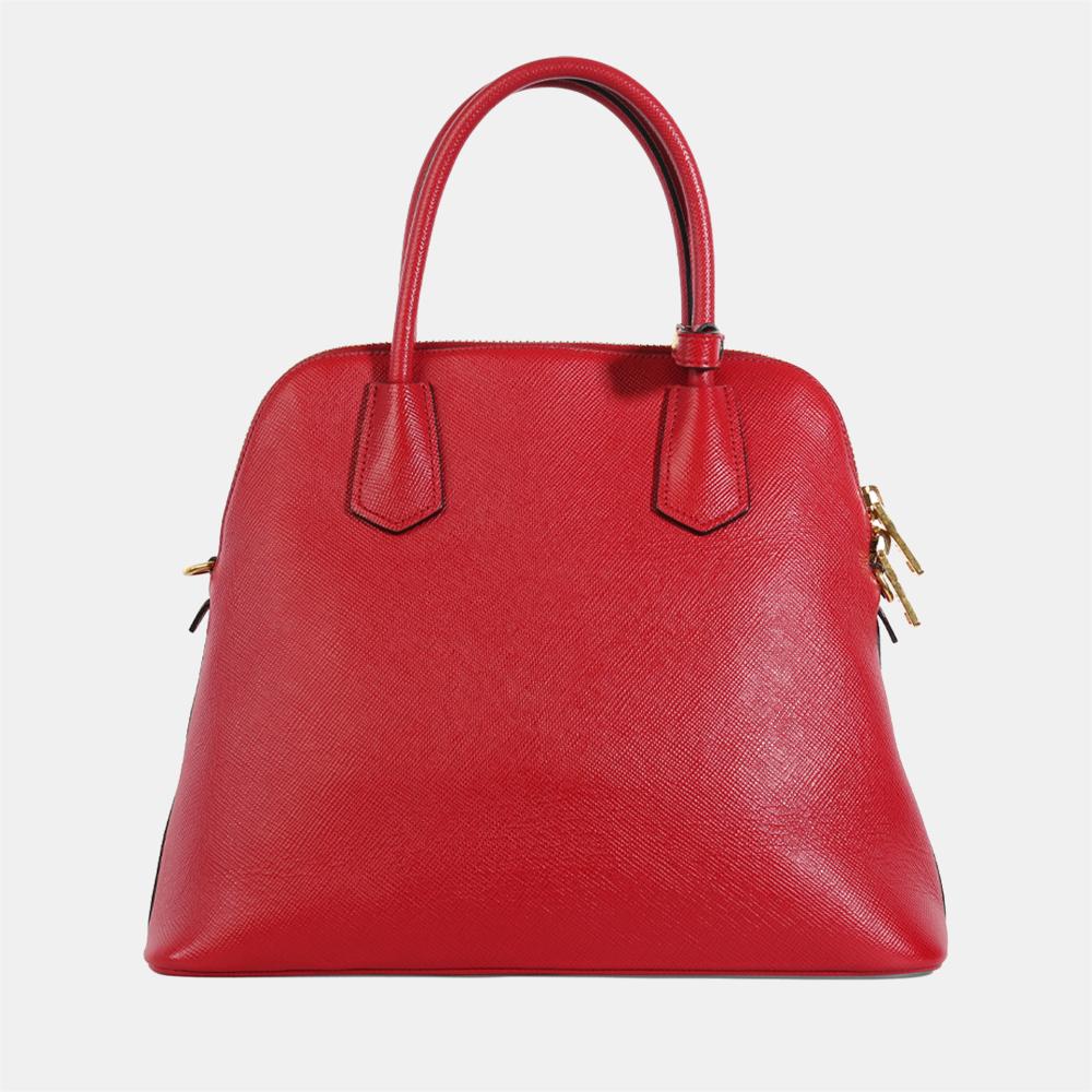Red Leather Prada Handbag