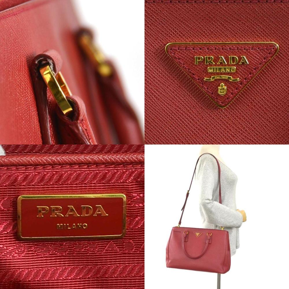 Red Leather Prada Handbag