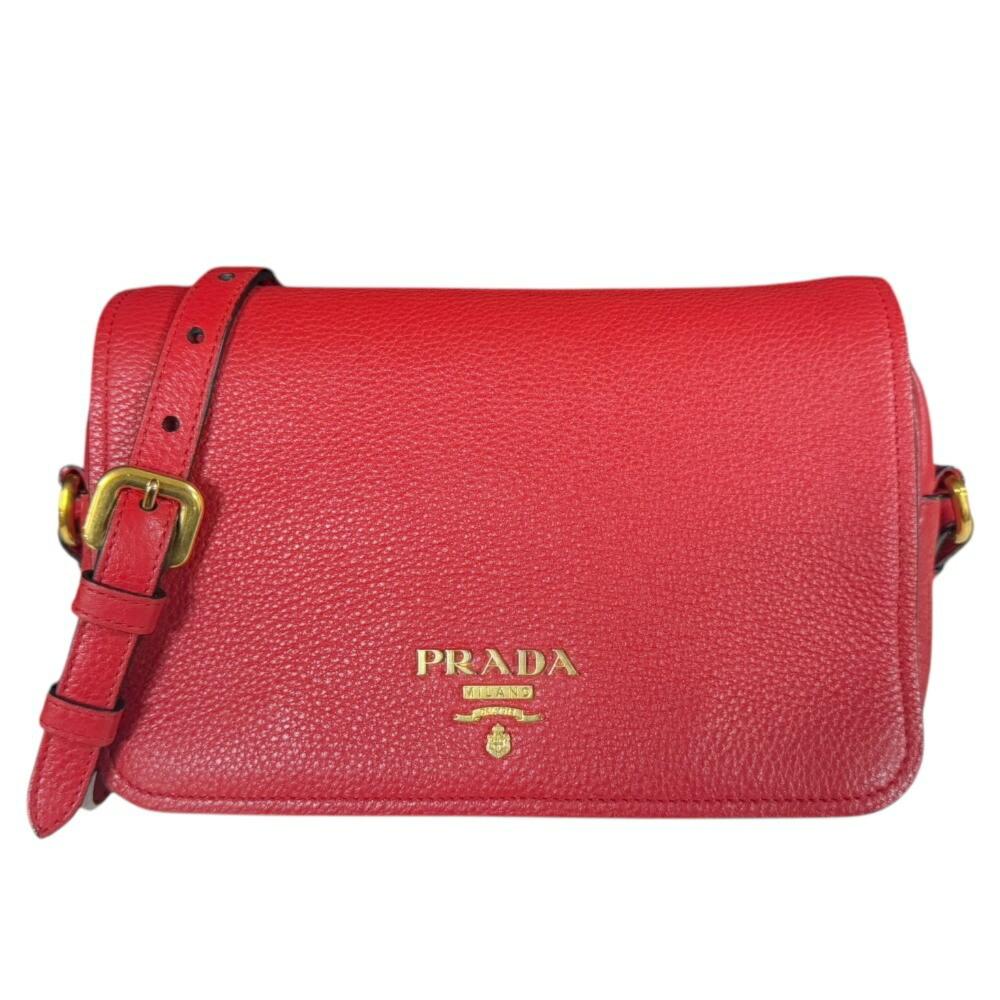 Red Leather Prada Shoulder Bag