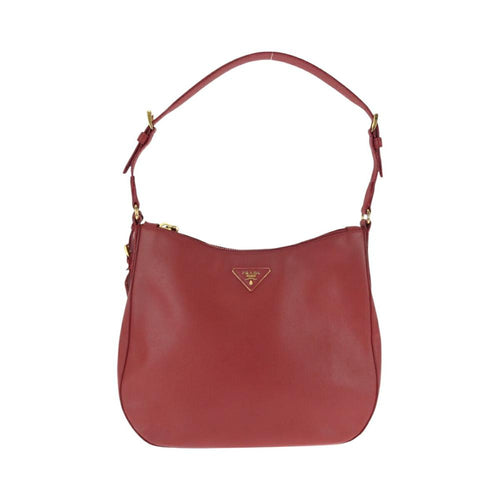 Red Leather Prada Shoulder Bag