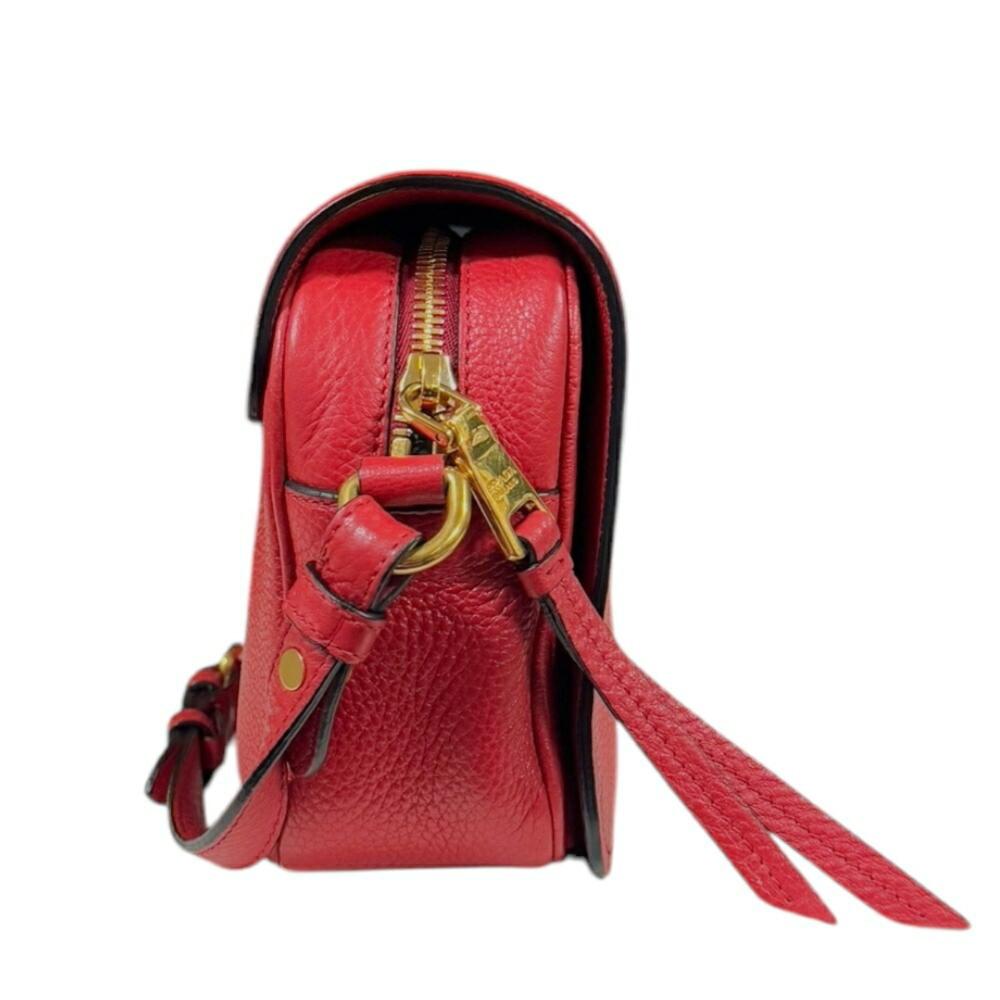Red Leather Prada Shoulder Bag