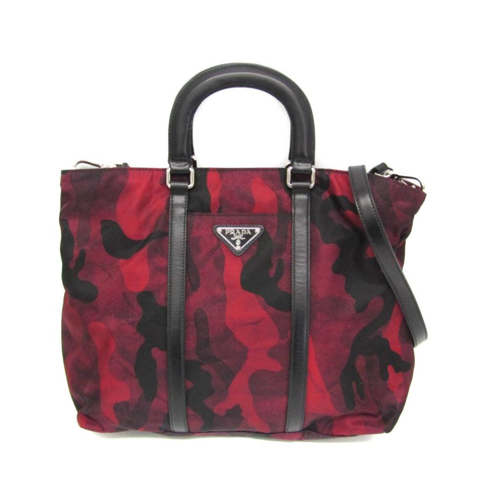 Red Leather Prada Tessuto