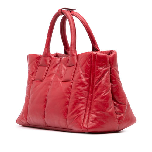 Red Leather Prada Tote