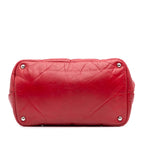 Red Leather Prada Tote