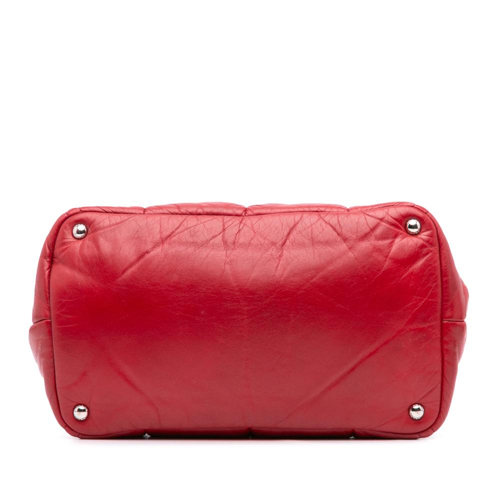 Red Leather Prada Tote