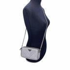 Silver Leather Prada Crossbody Bag