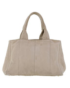 White Canvas Prada Handbag