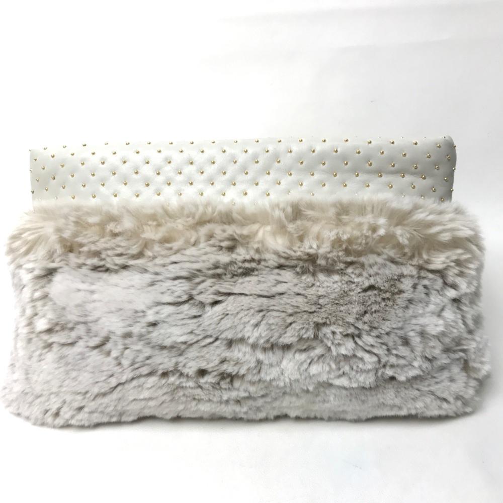 White Fabric Prada Clutch