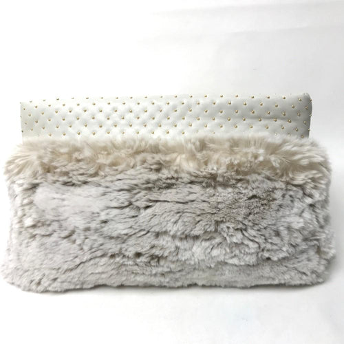White Fabric Prada Clutch