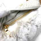 White Fabric Prada Clutch