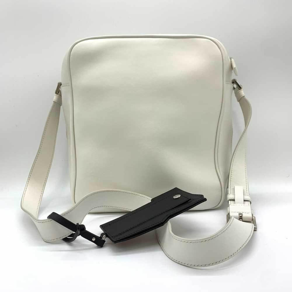 White Fabric Prada Shoulder Bag