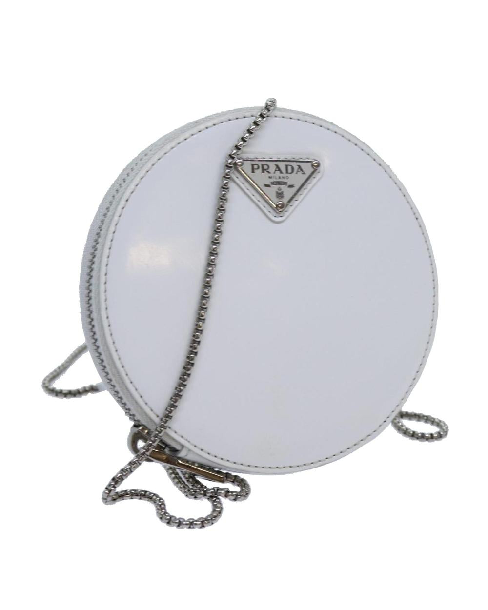 White Leather Prada Shoulder Bag