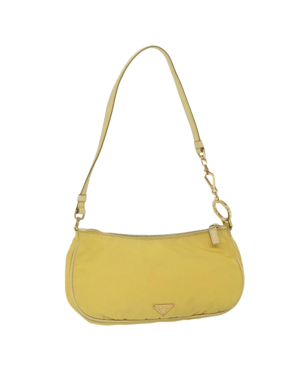 Yellow Nylon Prada Shoulder Bag