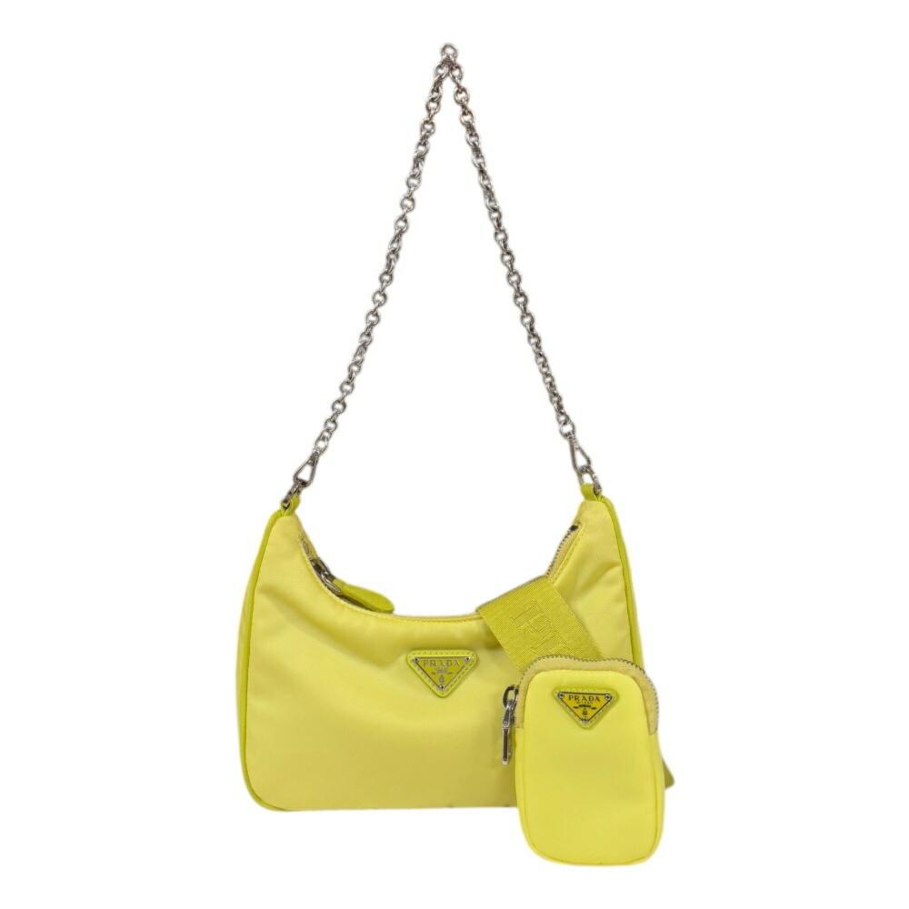 Yellow Nylon Prada Shoulder Bag