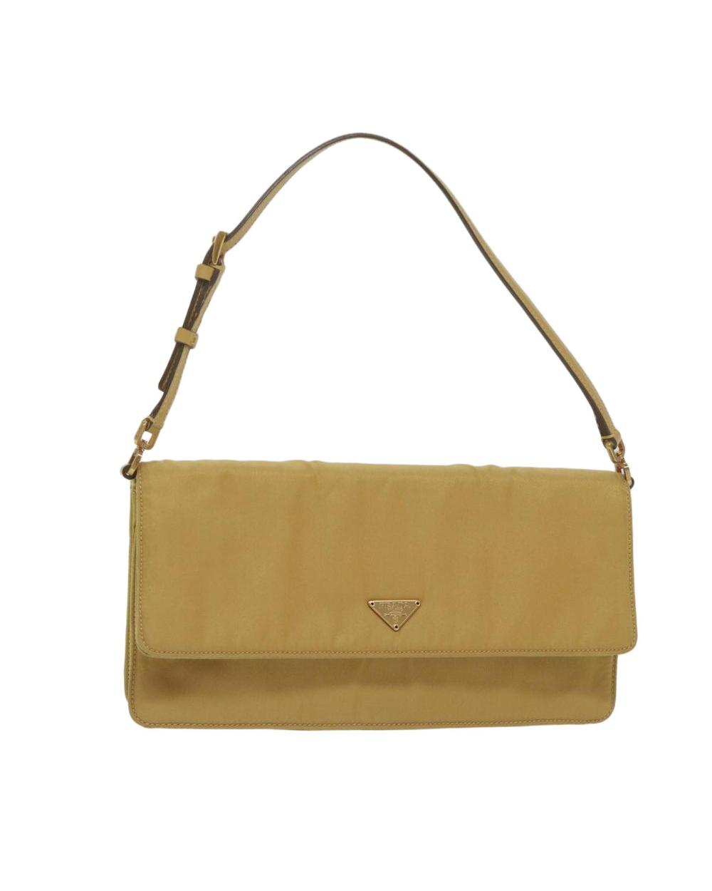 Yellow Nylon Prada Shoulder Bag