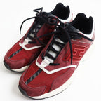 Fendi Leather Mesh Sneakers Bordeaux Gray