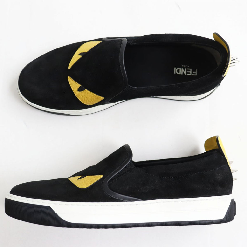 Fendi Monster Bugs Eye Suede Leather Sneakers