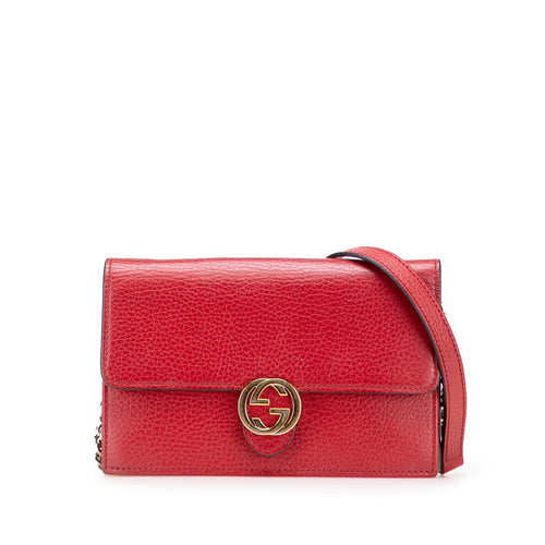 Gucci Interlocking G Leather Chain Wallet