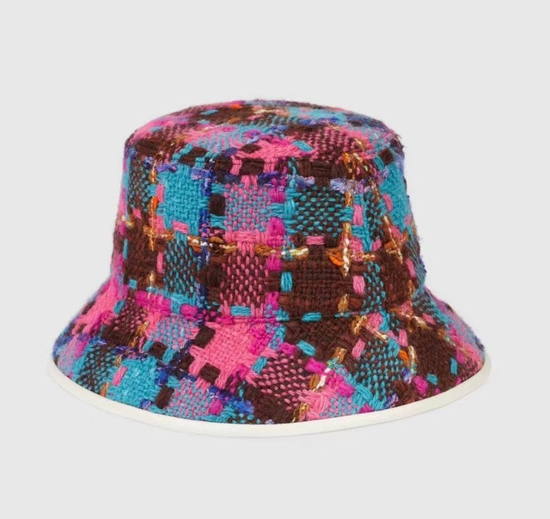 Gucci Elevation Tweed Bob Bucket Hat Pink/Blue M