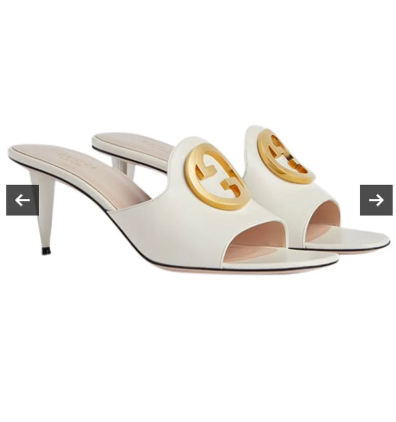 Gucci Sandal Leather Ls Malaga Mystic White Size 41