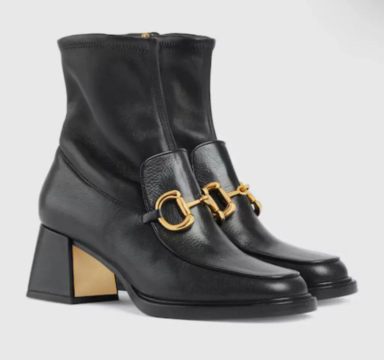 Gucci Nero MID HEEL ANKLE Boots Black