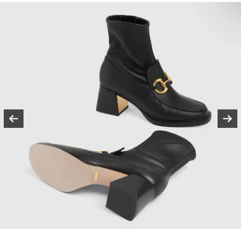 Gucci Nero MID HEEL ANKLE Boots Black