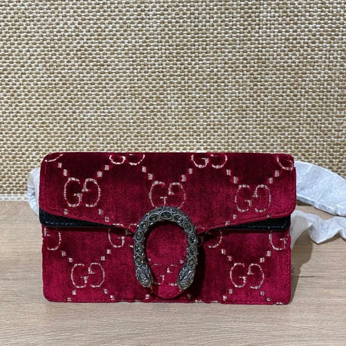 Gucci Red Velvet Dionysus Shoulder Bag