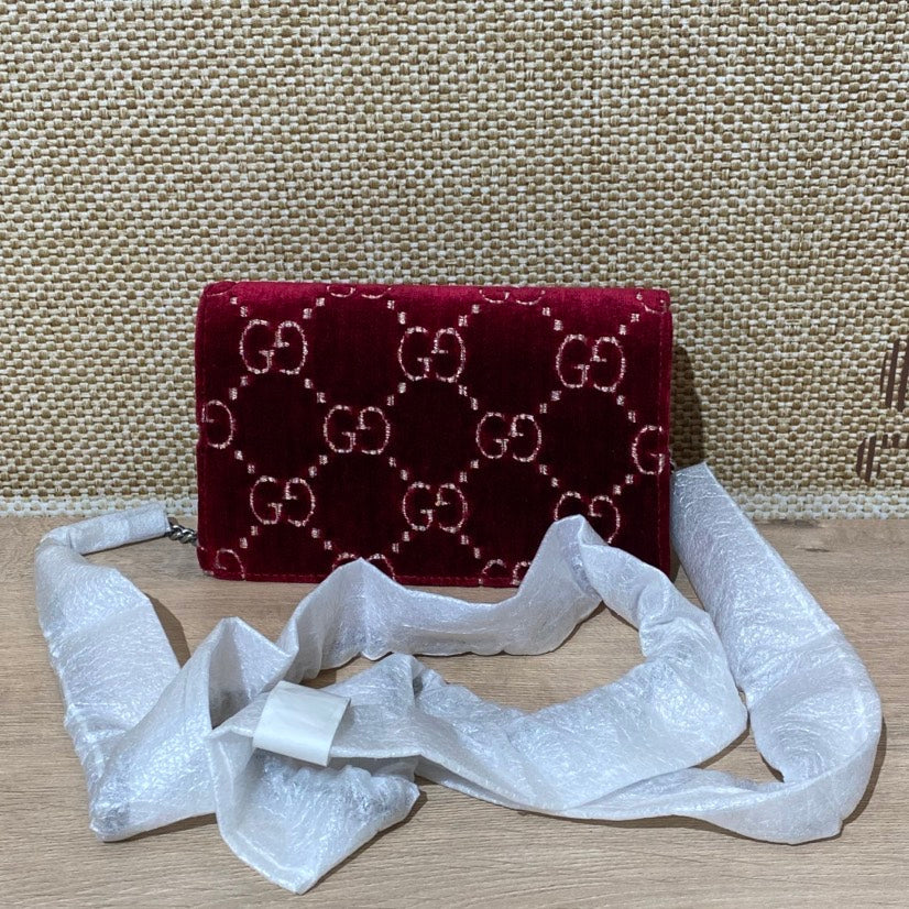 Gucci Red Velvet Dionysus Shoulder Bag