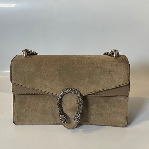 Gucci Dionysus Taupe Suede Shoulder Bag