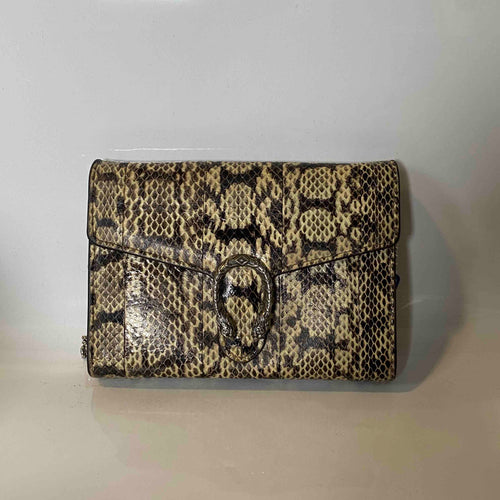 Gucci Dionysus Snakeskin Clutch Beige Shoulder Bag