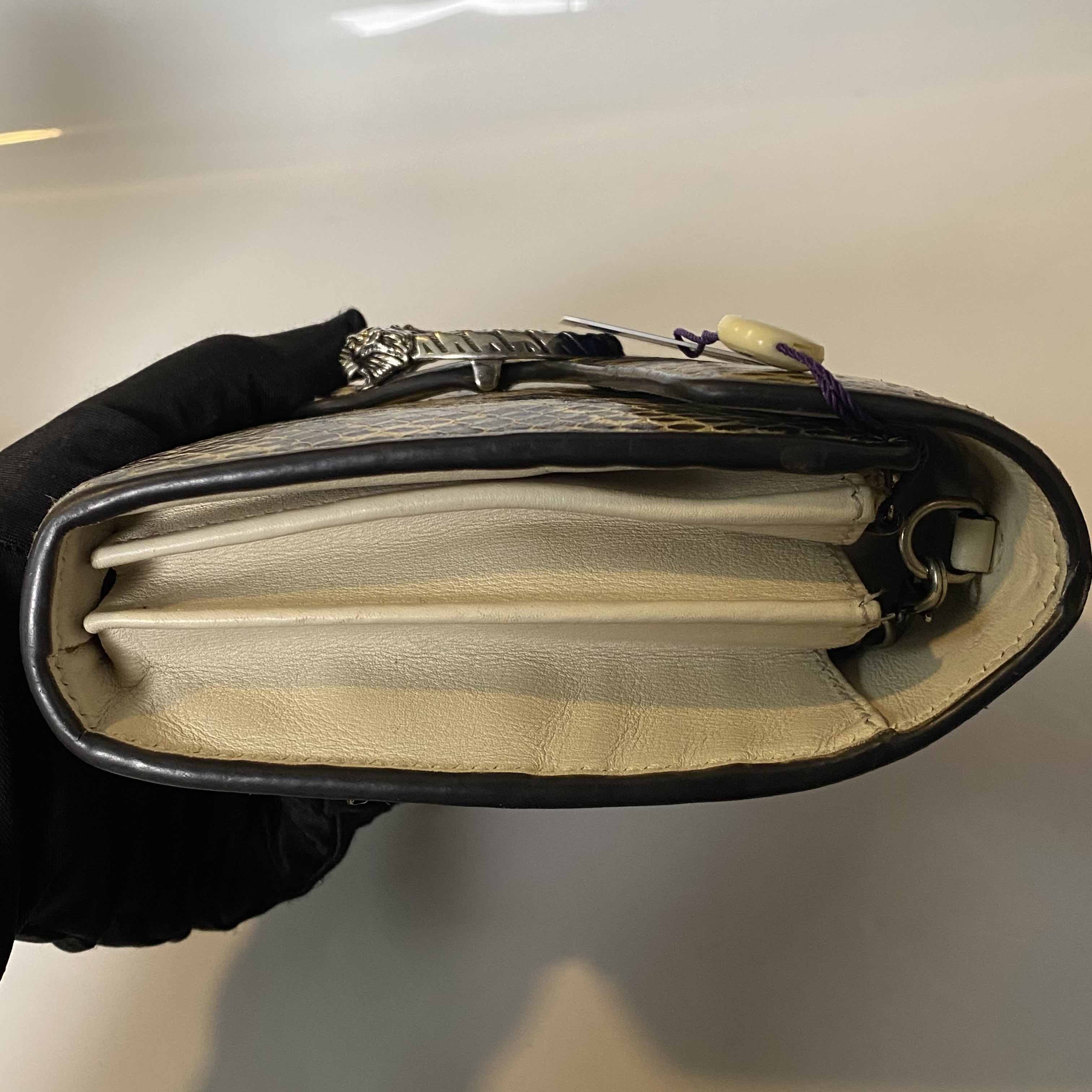 Gucci Dionysus Snakeskin Clutch Beige Shoulder Bag