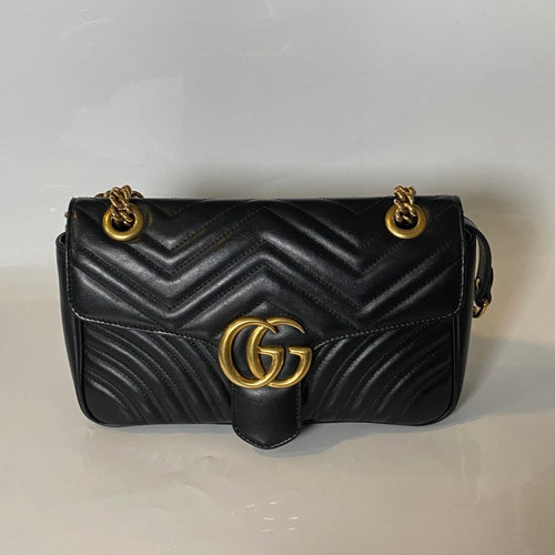 Gucci GG Marmont Black Leather Shoulder Bag