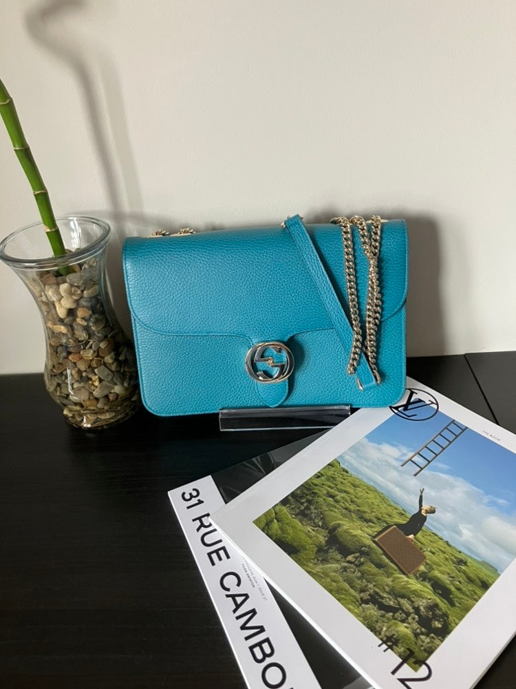 Gucci Interlocking Chain Blue Bag