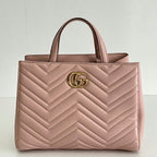 GUCCI GG Marmont Matelassé Pink Leather Top Handle Bag