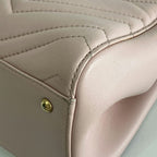 GUCCI GG Marmont Matelassé Pink Leather Top Handle Bag