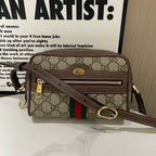 Gucci GG Supreme Camera Bag Beige Canvas Crossbody #12090
