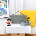 Fendi Baguette Gray Soft Trunk Shoulder Bag