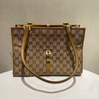 Gucci Monogram Beige Canvas Tote Bag Large