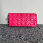 Dior Pink Cannage Quilted Wallet On Chain