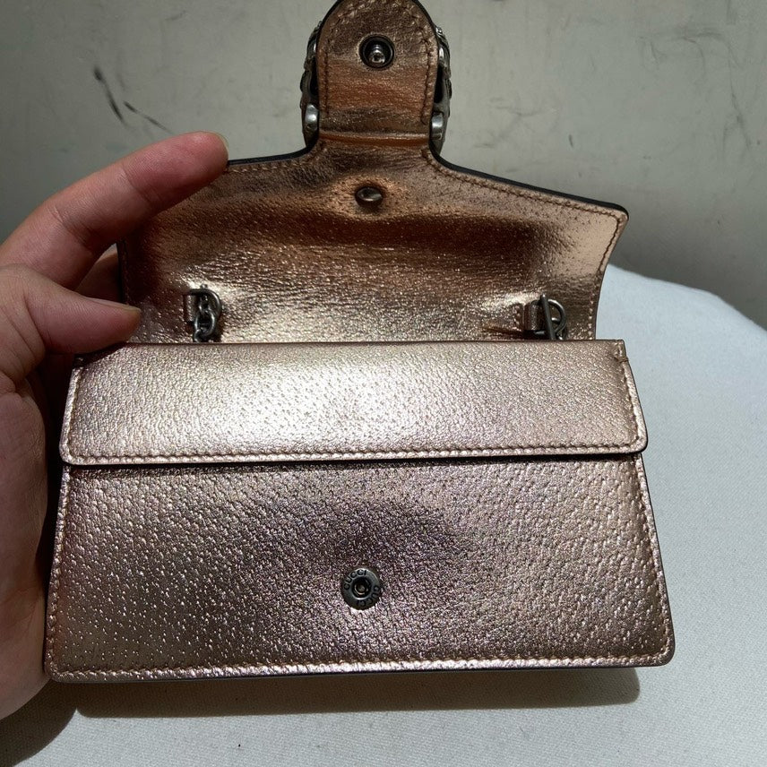 Gucci Dionysus Metallic Rose Super Mini Bag