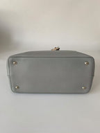 Fendi Peekaboo Beige Gray Black Leather Studded Handbag Medium