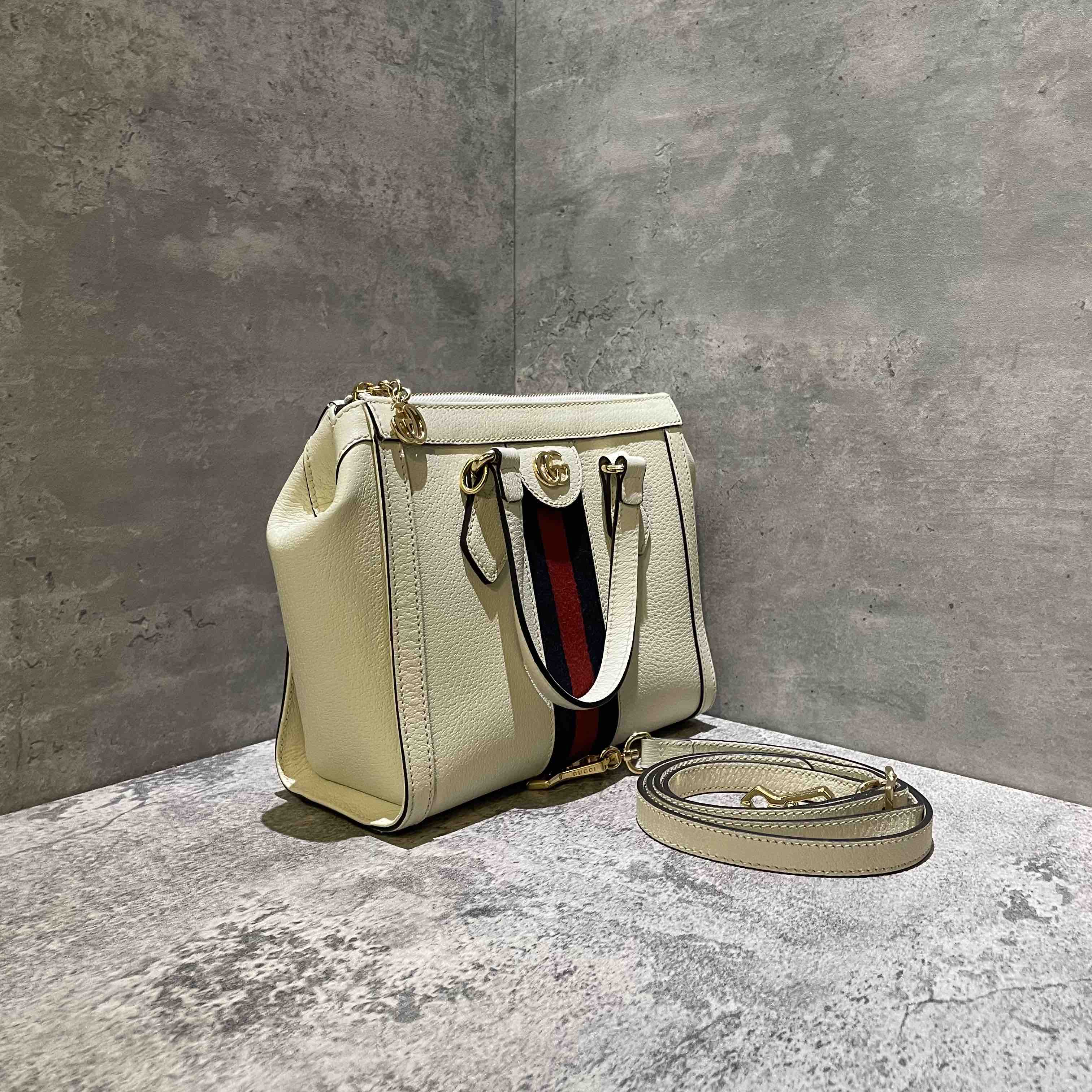 Gucci Ophidia Beige Leather Tote Bag Medium