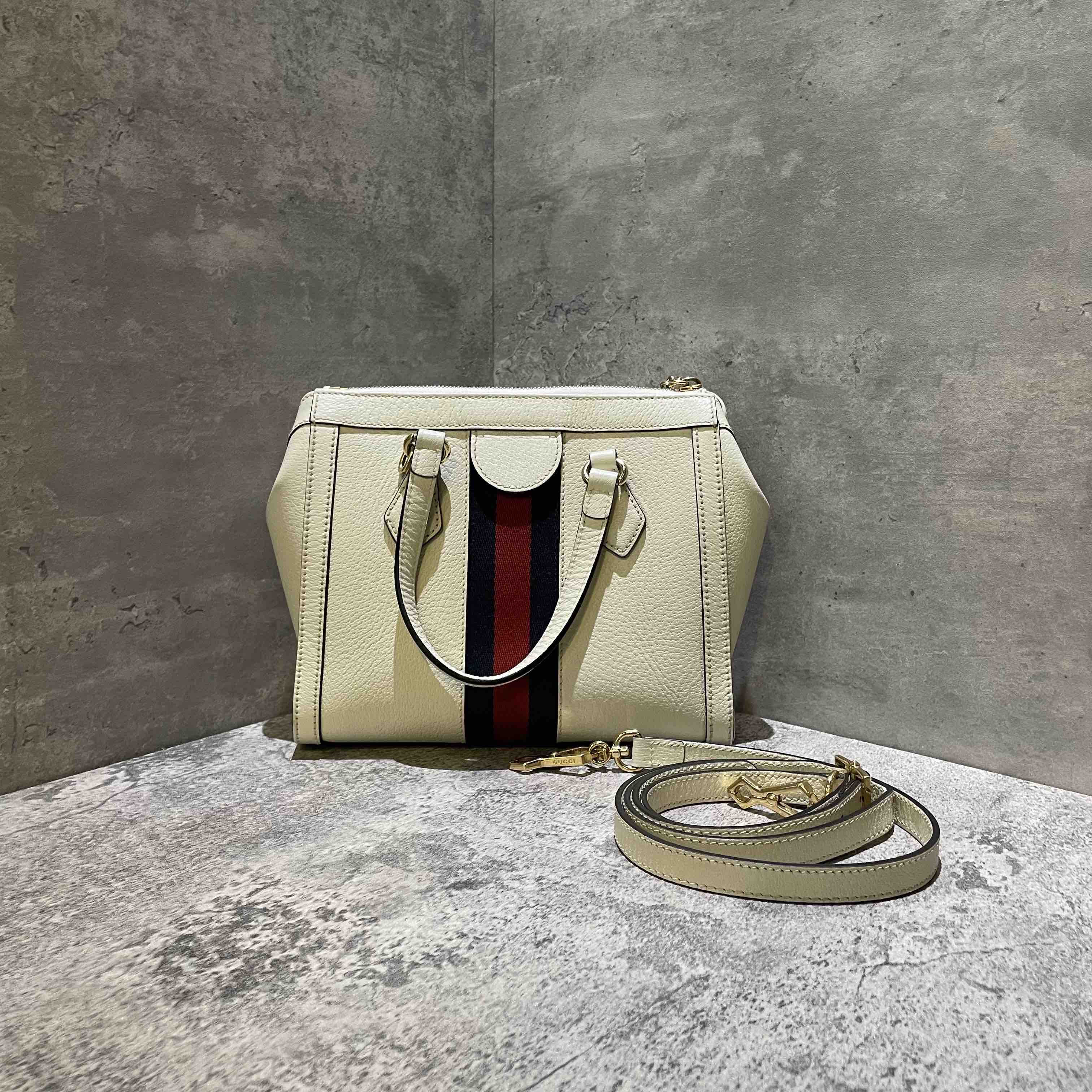 Gucci Ophidia Beige Leather Tote Bag Medium
