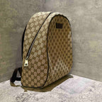 Gucci Monogram Beige Canvas Backpack Bag Medium