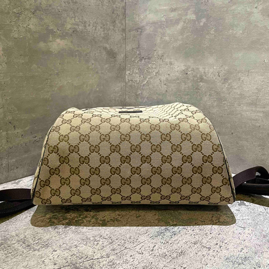 Gucci Monogram Beige Canvas Backpack Bag Medium