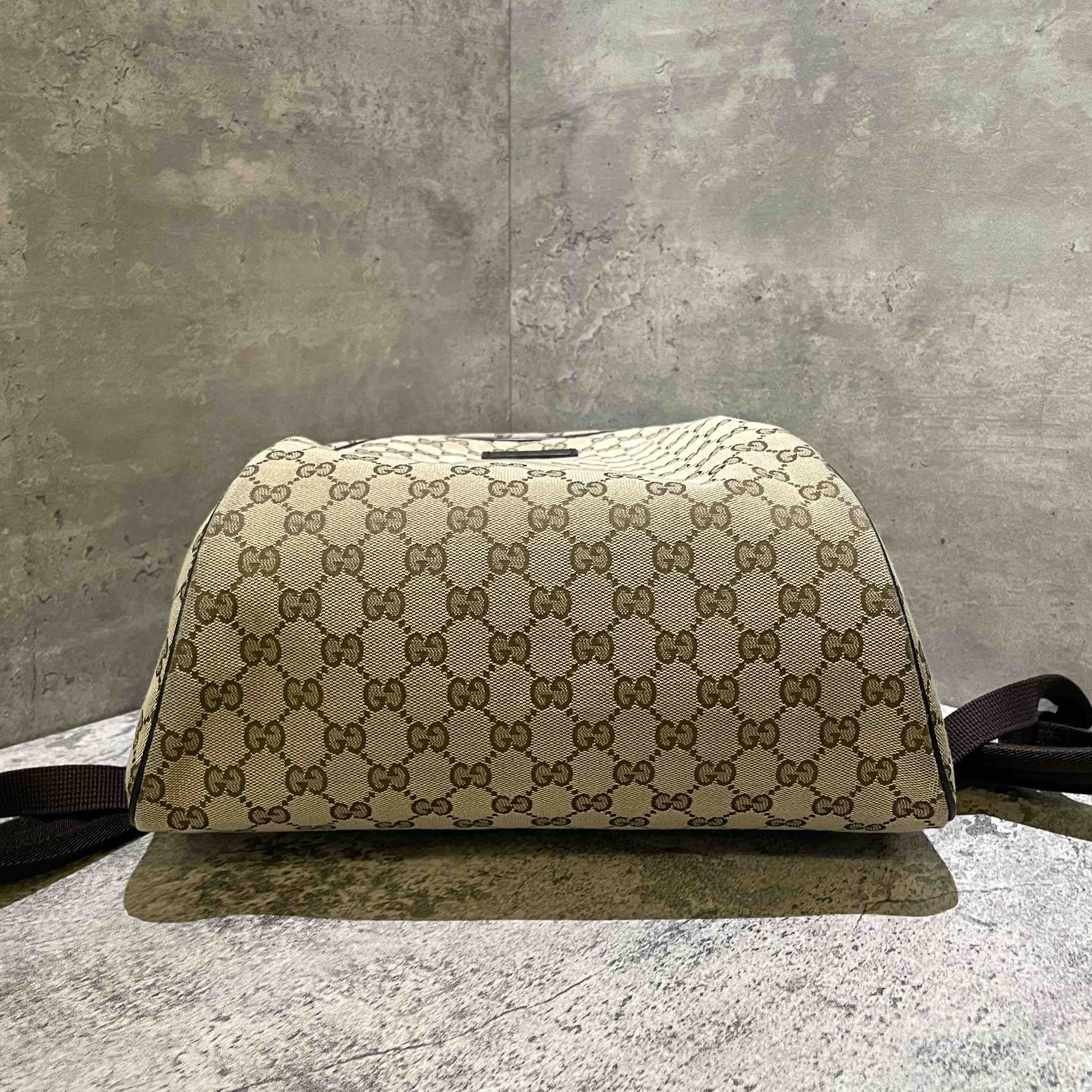 Gucci Monogram Beige Canvas Backpack Bag Medium