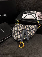 Dior Oblique Saddle Mini Handle Bag Navy