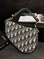 Dior Oblique Saddle Mini Handle Bag Navy